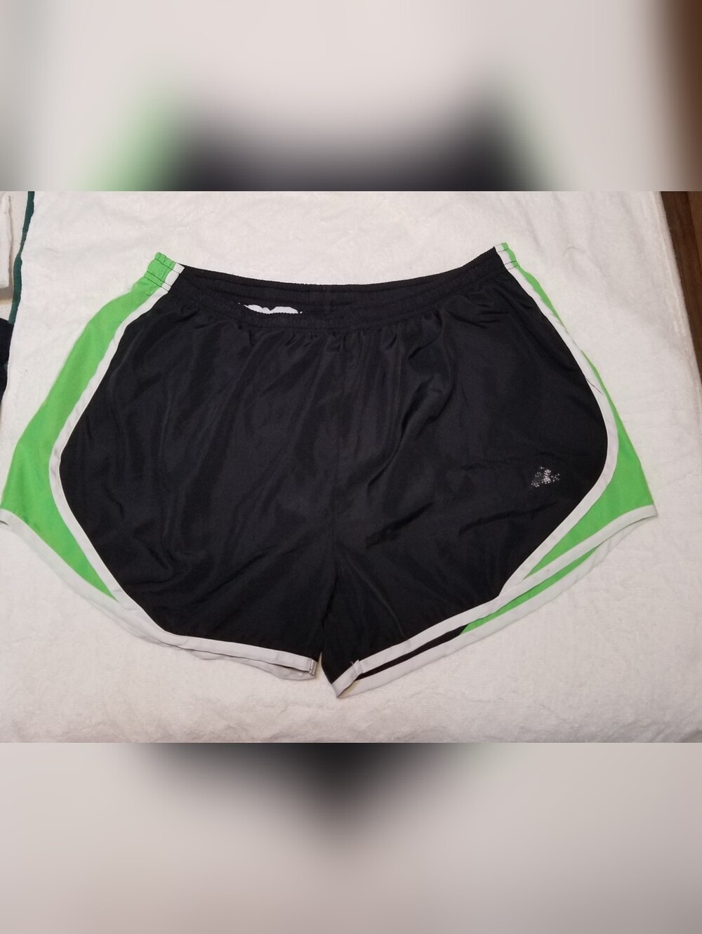 Apex XL Black Running Shorts with Lime Green Side Panels & White Trim & Accents